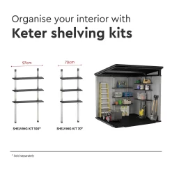 Keter Artisan 7 X 7ft Outdoor Garden Storage Pent Shed - Grey 18 Keter Artisan 7 X 7ft Outdoor Garden Storage Pent Shed - Grey -Garden Tool Store 12823640 4485036176845363