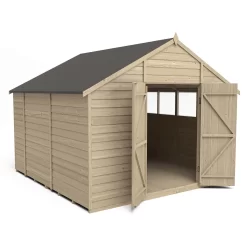 Forest 10 X 10ft Overlap Pressure Treated Double Door Apex Shed -Garden Tool Store 12823849 1394833219186744