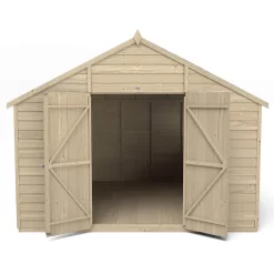Forest 10 X 10ft Overlap Pressure Treated Double Door Apex Shed -Garden Tool Store 12823849 8134833219116049