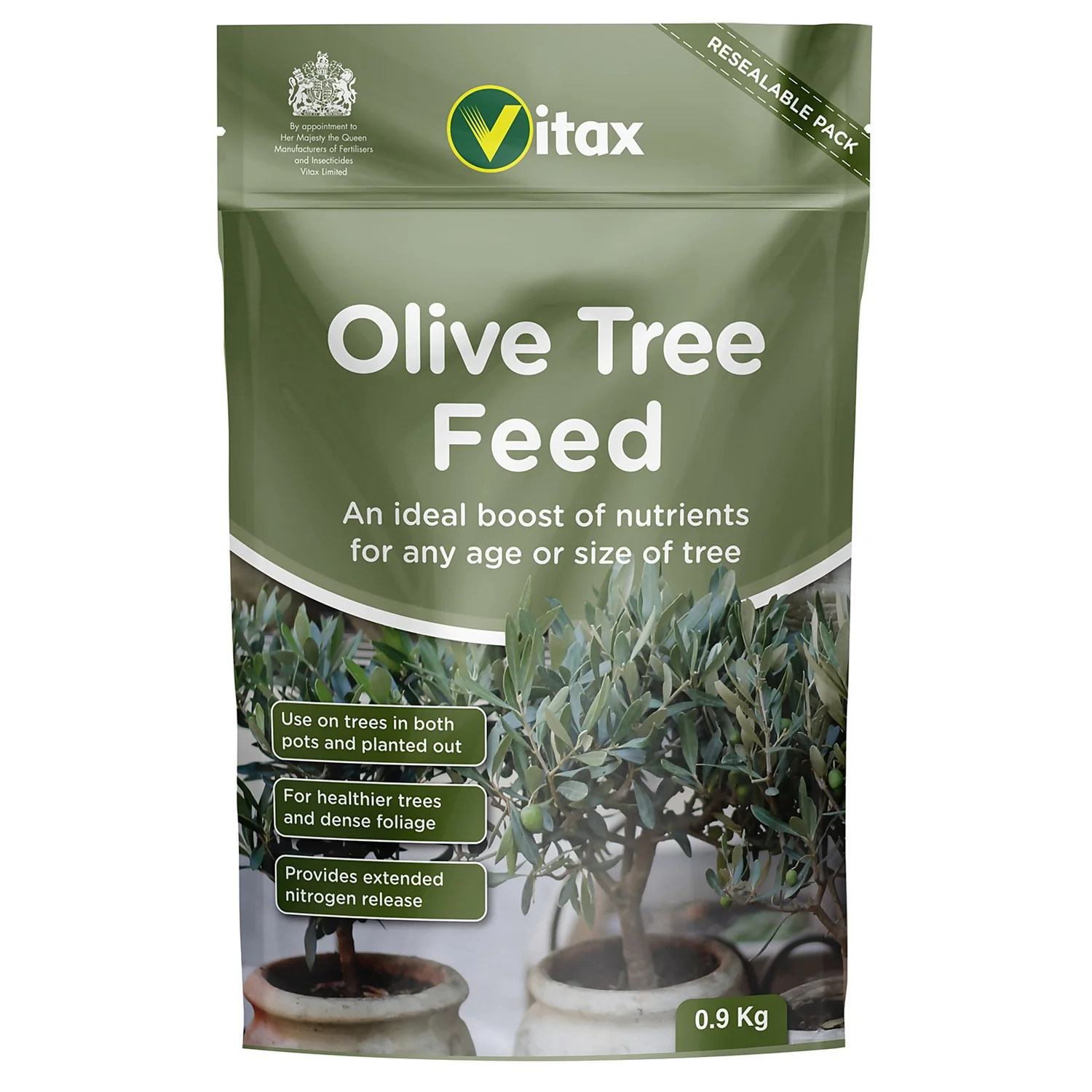 Vitax Olive Tree Fertiliser Pouch - 0.9kg 1 Vitax Olive Tree Fertiliser Pouch - 0.9kg
