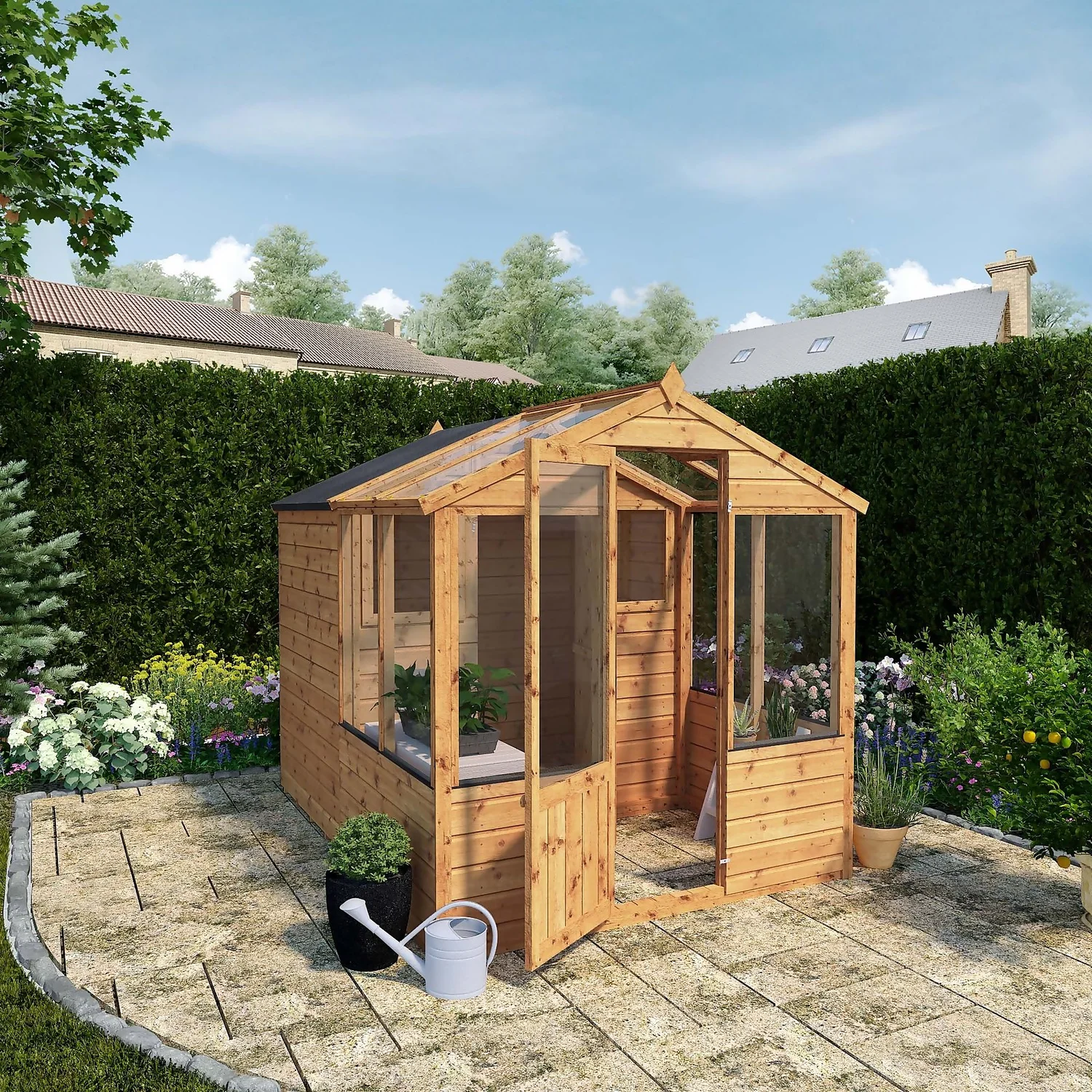 Mercia 8 X 6ft Traditional Apex Greenhouse Combi - Installation Included 2 Mercia 8 X 6ft Traditional Apex Greenhouse Combi - Installation Included - Image 2