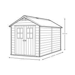 Keter Newton 7.5 X 11ft Outdoor Plastic Garden Storage Shed - Brown 10 Keter Newton 7.5 X 11ft Outdoor Plastic Garden Storage Shed - Brown -Garden Tool Store 12833045 1084843485053469