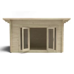 Forest Melbury 4.0m X 3.0m Log Cabin Single Glazed 24kg Polyester Felt, Plus Underlay - Installation Included -Garden Tool Store 12833106 1264833196619685