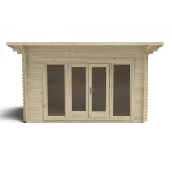 Forest Melbury 4.0m X 3.0m Log Cabin Single Glazed 24kg Polyester Felt, Plus Underlay - Installation Included -Garden Tool Store 12833106 1714833196713594