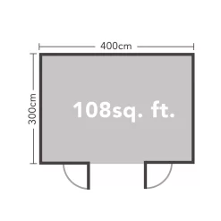 Forest Melbury 4.0m X 3.0m Log Cabin Single Glazed 24kg Polyester Felt, Plus Underlay - Installation Included -Garden Tool Store 12833106 2314833196600644
