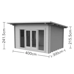 Forest Melbury 4.0m X 3.0m Log Cabin Single Glazed 24kg Polyester Felt, Plus Underlay - Installation Included -Garden Tool Store 12833106 7014833196582701