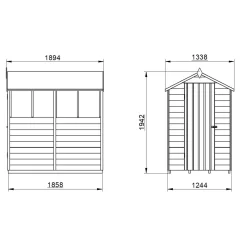 Forest 6 X 4ft Overlap Pressure Treated Apex Shed- 4 Window -Garden Tool Store 12833289 2434833201959823