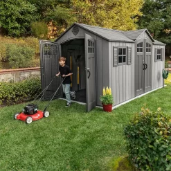 Lifetime 15x8 Ft Rough Cut Dual Entry Outdoor Storage Shed -Garden Tool Store 12836588 1305012583765228