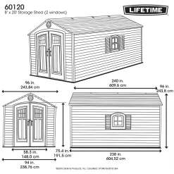 Lifetime 8 X 20 Ft Outdoor Storage Shed -Garden Tool Store 12836592 5145012583846294