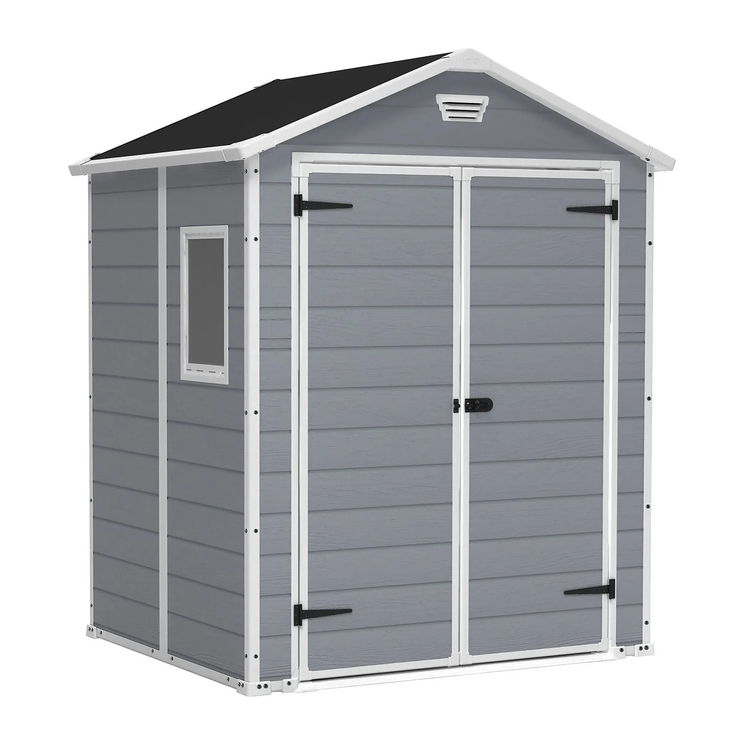 Keter Manor 6 X 5ft Outdoor Plastic Garden Storage Shed - Grey 1 Keter Manor 6 X 5ft Outdoor Plastic Garden Storage Shed - Grey