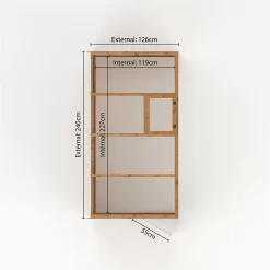 Country Living Langford 8 X 4ft Traditional Lean Too Greenhouse Painted + Installation - Aurora Green -Garden Tool Store 12876025 1394843887371772