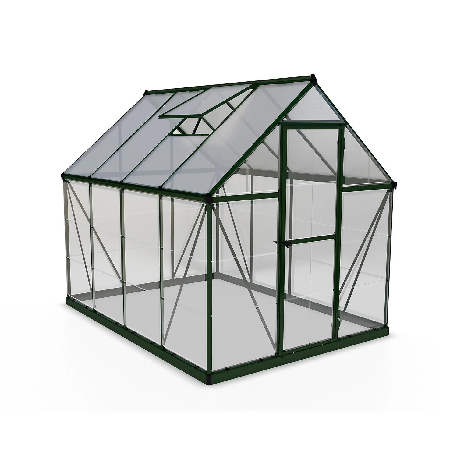 Palram Canopia Hybrid 6 X 8ft Green Greenhouse 1 Palram Canopia Hybrid 6 X 8ft Green Greenhouse