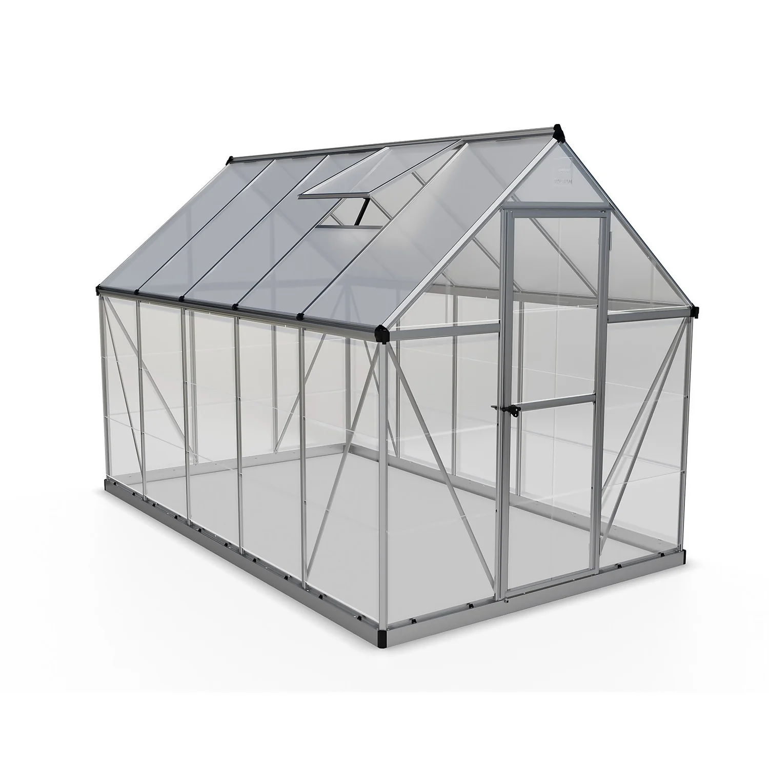 Palram Canopia Hybrid 6 X 10ft Silver Greenhouse 1 Palram Canopia Hybrid 6 X 10ft Silver Greenhouse