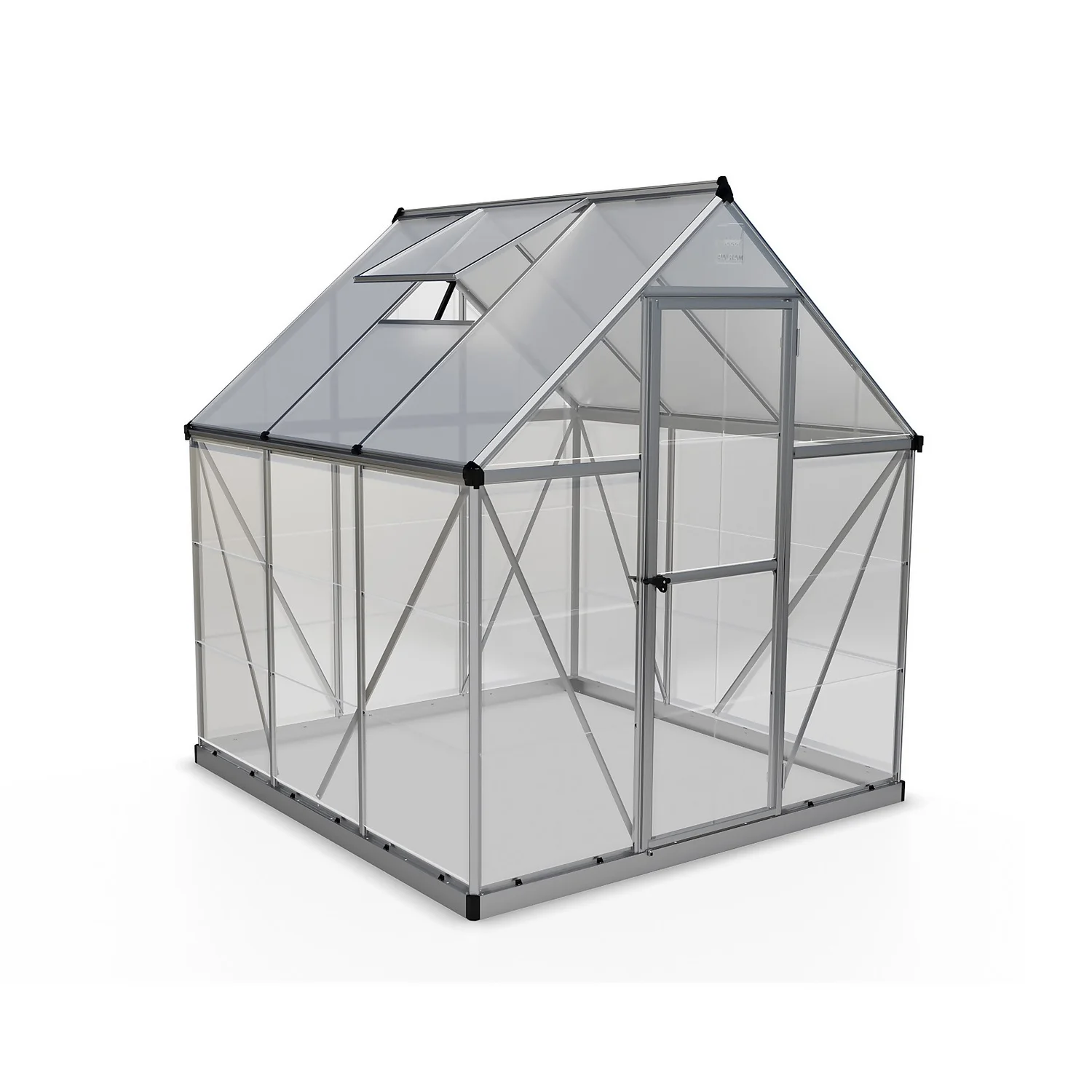 Palram Canopia Hybrid 6 X 6ft Silver Greenhouse 1 Palram Canopia Hybrid 6 X 6ft Silver Greenhouse