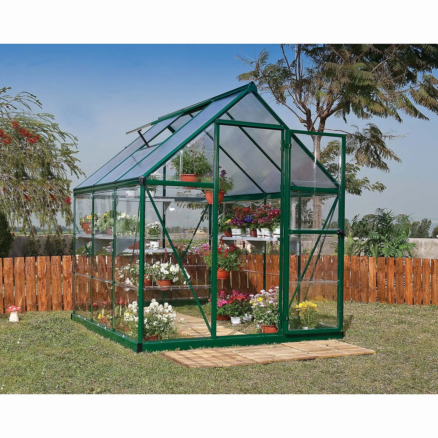 Palram Canopia Hybrid 6 X 6ft Green Greenhouse 2 Palram Canopia Hybrid 6 X 6ft Green Greenhouse - Image 2