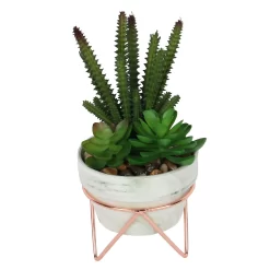 Artificial Succulent In Rose Gold Stand -Garden Tool Store 12879282 1334858348118316