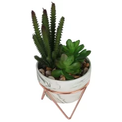 Artificial Succulent In Rose Gold Stand -Garden Tool Store 12879282 2904858348138452