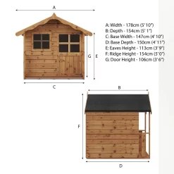 Country Living 5 X 5ft Wellow Playhouse Painted + Installation - Thorpe Towers -Garden Tool Store 12881626 5215027554244829