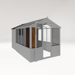 Country Living Grassthorpe 12 X 6ft Traditional Apex Greenhouse Combi Shed Painted + Installation - Thorpe Towers