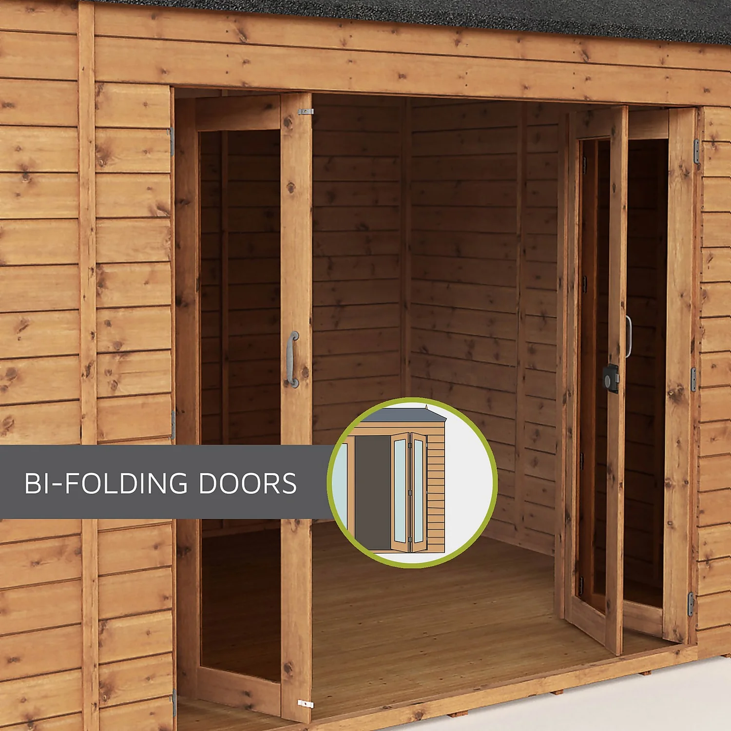 Country Living Hawksworth 8 X 8ft Summerhouse Painted + Installation - Aurora Green 5 Country Living Hawksworth 8 X 8ft Summerhouse Painted + Installation - Aurora Green - Image 5