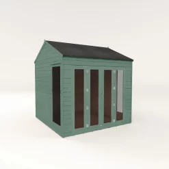 Country Living Hawksworth 8 X 8ft Summerhouse Painted + Installation - Aurora Green