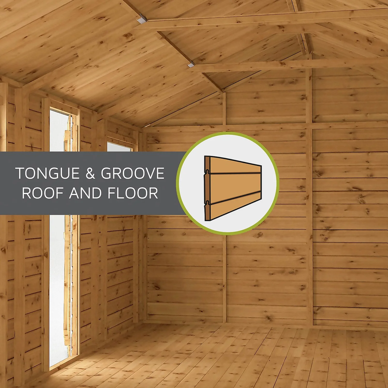 Country Living Caythorpe 8 X 6 Premium Potting Shed Painted + Installation - Aurora Green 3 Country Living Caythorpe 8 X 6 Premium Potting Shed Painted + Installation - Aurora Green - Image 3