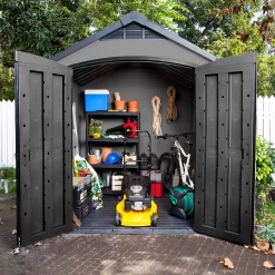 Keter Premier 7 X 7ft Outdoor Garden Apex Storage Shed - Grey -Garden Tool Store 12882034 9565036180690085