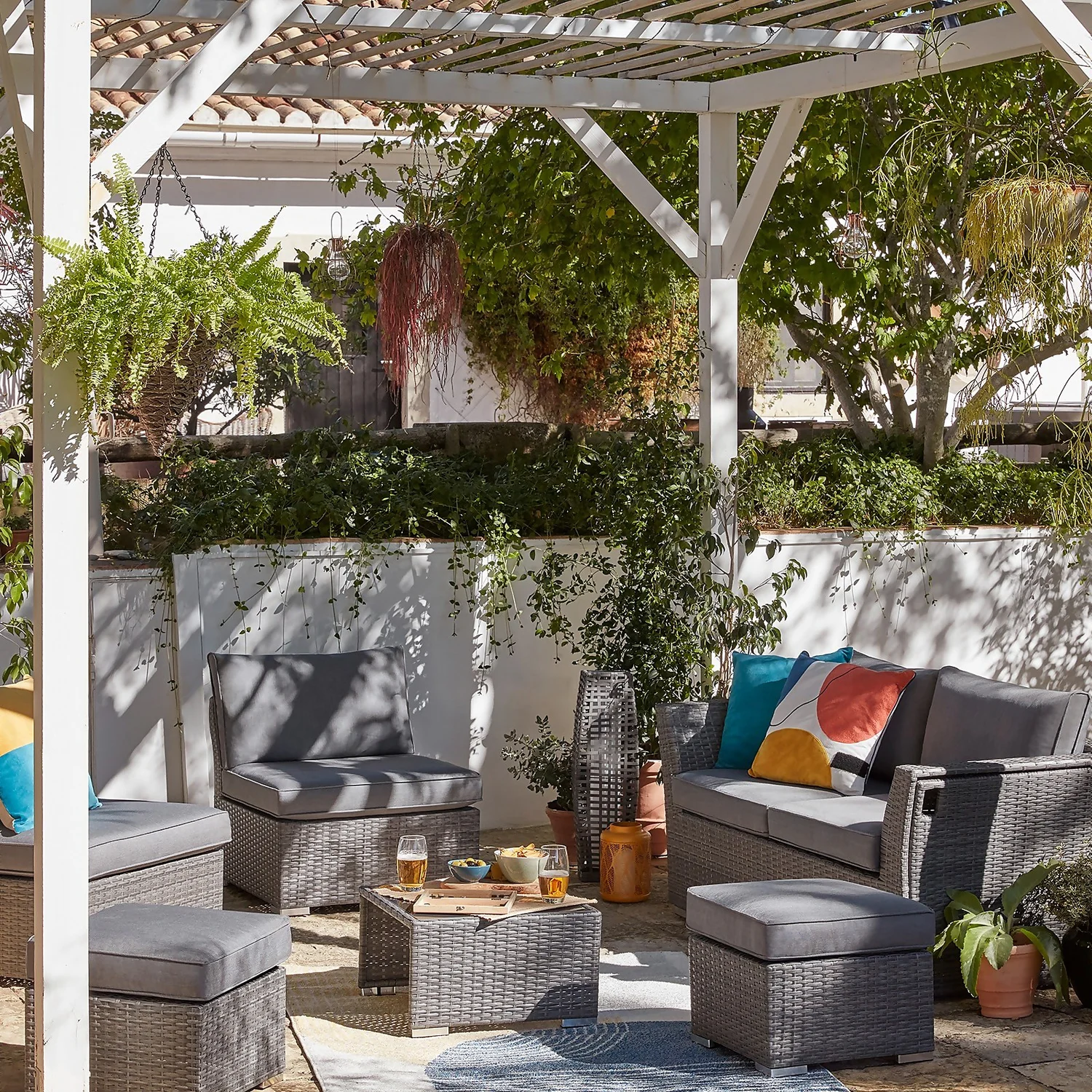 Bambrick 6 Seater Grey Rattan Garden Sofa Set 1 Bambrick 6 Seater Grey Rattan Garden Sofa Set