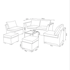 Bambrick 6 Seater Grey Rattan Garden Sofa Set 18 Bambrick 6 Seater Grey Rattan Garden Sofa Set -Garden Tool Store 12882317 2044947969840510