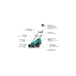 Bosch 1400W Rotak 37-14 Electric Lawn Mower - 37cm -Garden Tool Store 12883599 1924843325901372