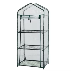 Saxon 3 Tier PVC Mini Greenhouse - 59 X 39 X 126 Cm