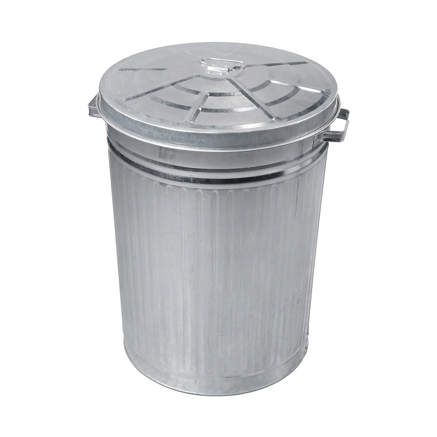 Homebase Galvanised Steel Outdoor Bin With Lid - 85L 2 Homebase Galvanised Steel Outdoor Bin With Lid - 85L - Image 2