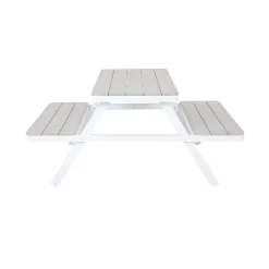 Picnic Bench - White & Grey -Garden Tool Store 12885210 1744853415530586