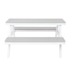 Picnic Bench - White & Grey -Garden Tool Store 12885210 6834846186528506