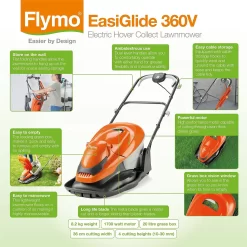 Flymo 1800W EasiGlide Electric Hover Lawn Mower - 36cm -Garden Tool Store 12885898 1874843592684055