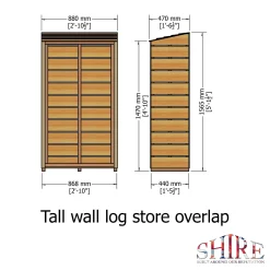 Shire Tall Wall Log Store - 3x1.5ft -Garden Tool Store 12887202 2044851593436426