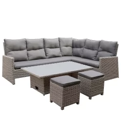 Mortimer Grey Rattan Garden Corner Sofa Set -Garden Tool Store 12887790 1205047776415101