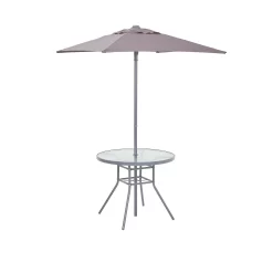 Andorra 4 Seater Garden Dining Set With Parasol -Garden Tool Store 12887989 1114843691022435