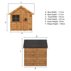 Mercia 4 X 4ft Snug Wooden Playhouse -Garden Tool Store 12888279 1035027553398850