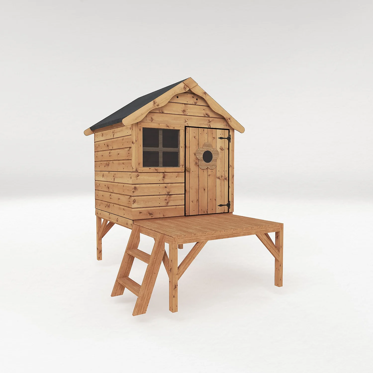 Mercia 4 X 7ft Snug Wooden Playhouse With Tower 1 Mercia 4 X 7ft Snug Wooden Playhouse With Tower