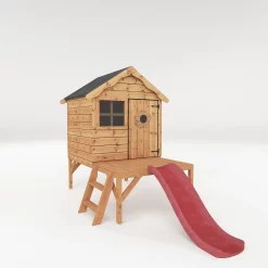 Mercia 7 X 9'4ft Snug Wooden Playhouse Tower & Slide - Installation Included