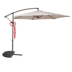 3m Overhanging Parasol - Dark Grey -Garden Tool Store 12888567 1484966185560340