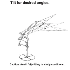 3m Overhanging Parasol - Dark Grey -Garden Tool Store 12888567 1714966185588741