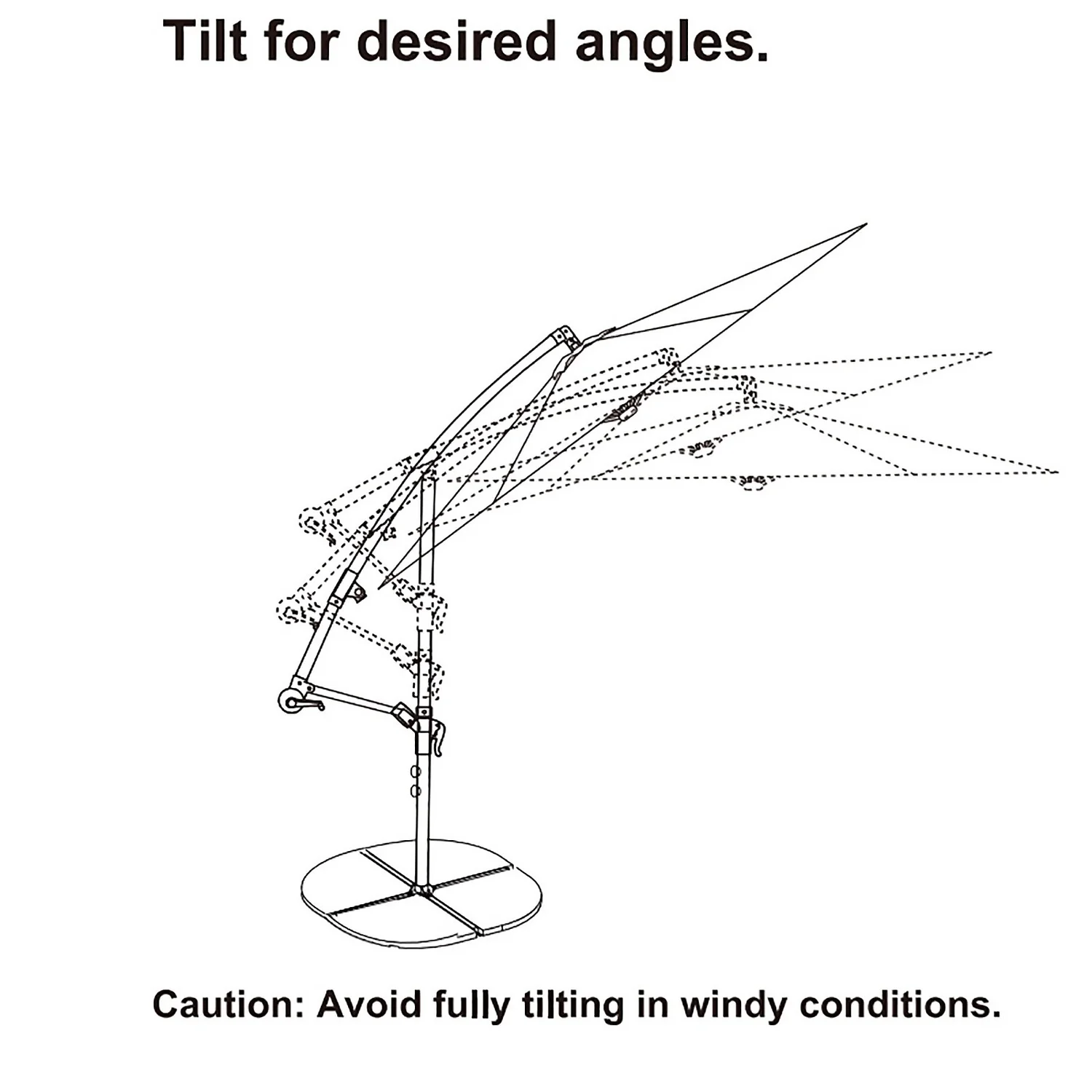 3m Overhanging Parasol - Natural 6 3m Overhanging Parasol - Natural - Image 6