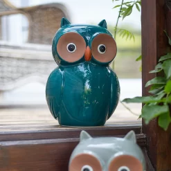 Ceramic Owl Garden Ornament - 25cm -Garden Tool Store 12890924 3344941774233010