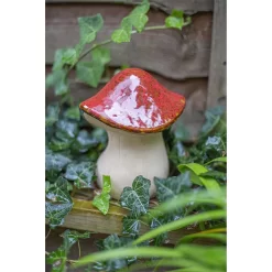 Ceramic Mushroom Garden Ornament - Medium 15 Ceramic Mushroom Garden Ornament - Medium -Garden Tool Store 12890925 2484843660810764