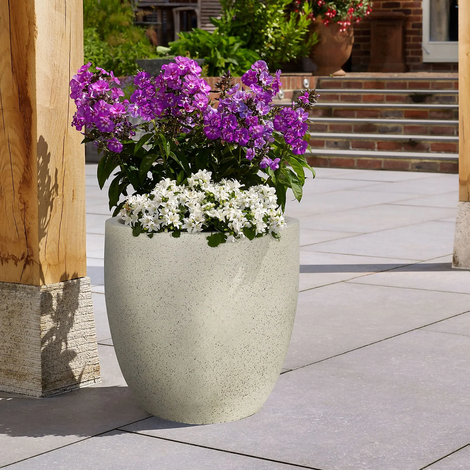 Sierra Cream Egg Garden Pot - 38cm 2 Sierra Cream Egg Garden Pot - 38cm - Image 2