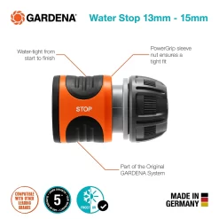 GARDENA Water Stop 13 Mm (1/2") 15 Mm (5/8") 6 GARDENA Water Stop 13 Mm (1/2") 15 Mm (5/8") -Garden Tool Store 13043387 5054907551277982