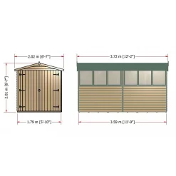 Shire 12 X 6ft Shed Overlap Double Door -Garden Tool Store 13082798 8154862497333875