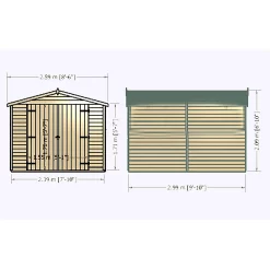 Shire 10 X 8ft Shed Overlap Double Door - No Windows 17 Shire 10 X 8ft Shed Overlap Double Door - No Windows -Garden Tool Store 13082801 1454862497401813
